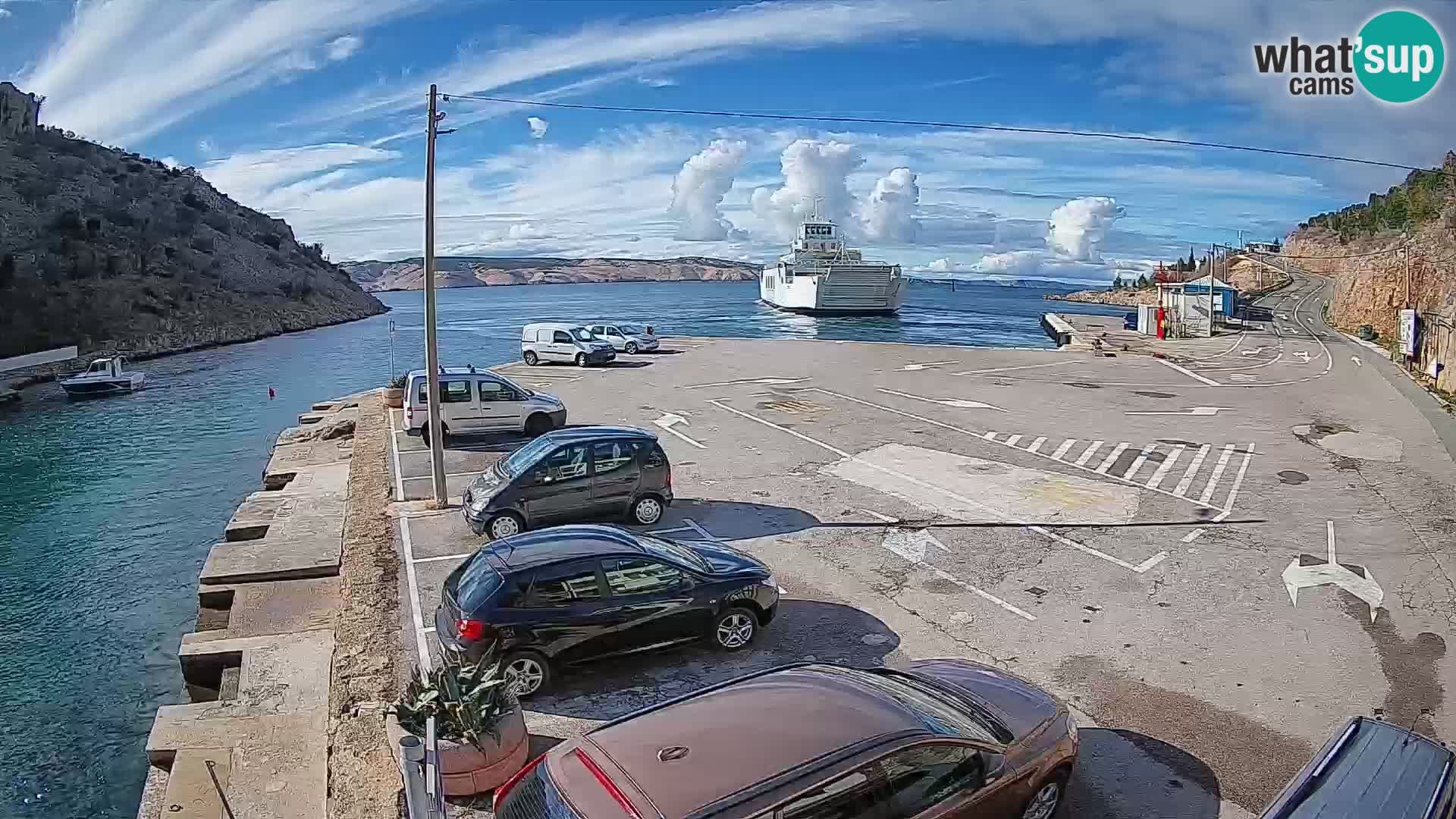 Webcam Prizna ferry port to Pag island