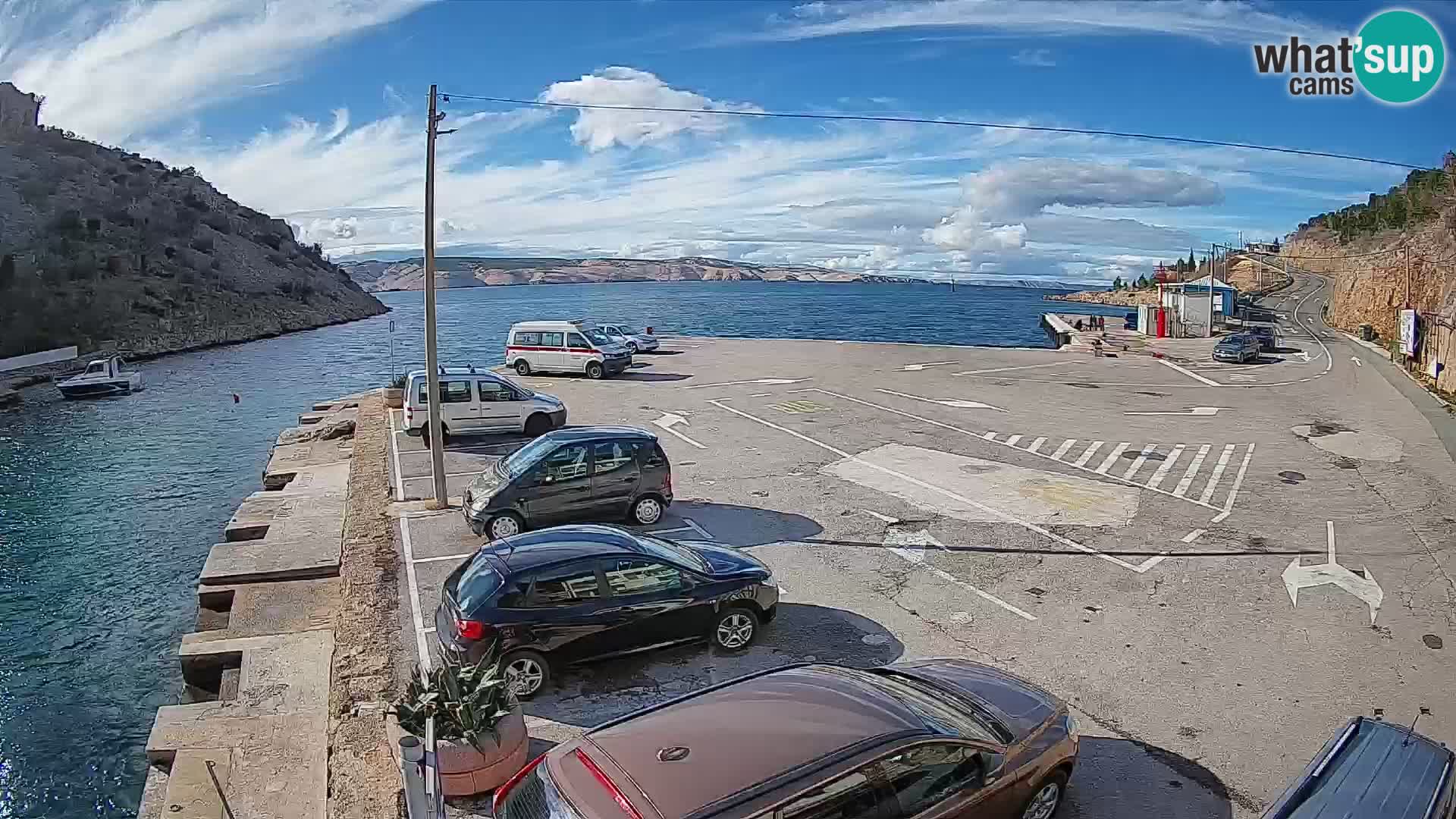 Webcam Fährhafen Prizna – zur Insel Pag