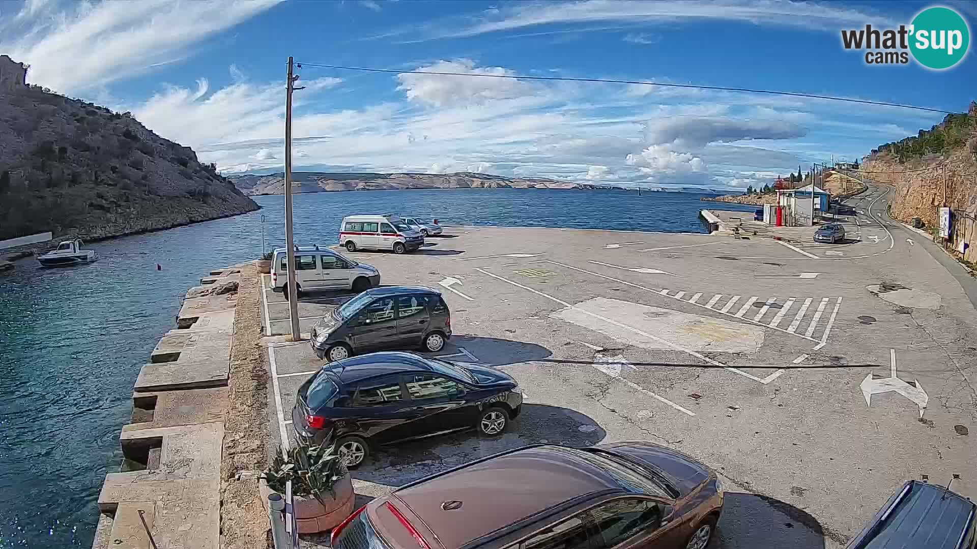 Webcam Fährhafen Prizna – zur Insel Pag