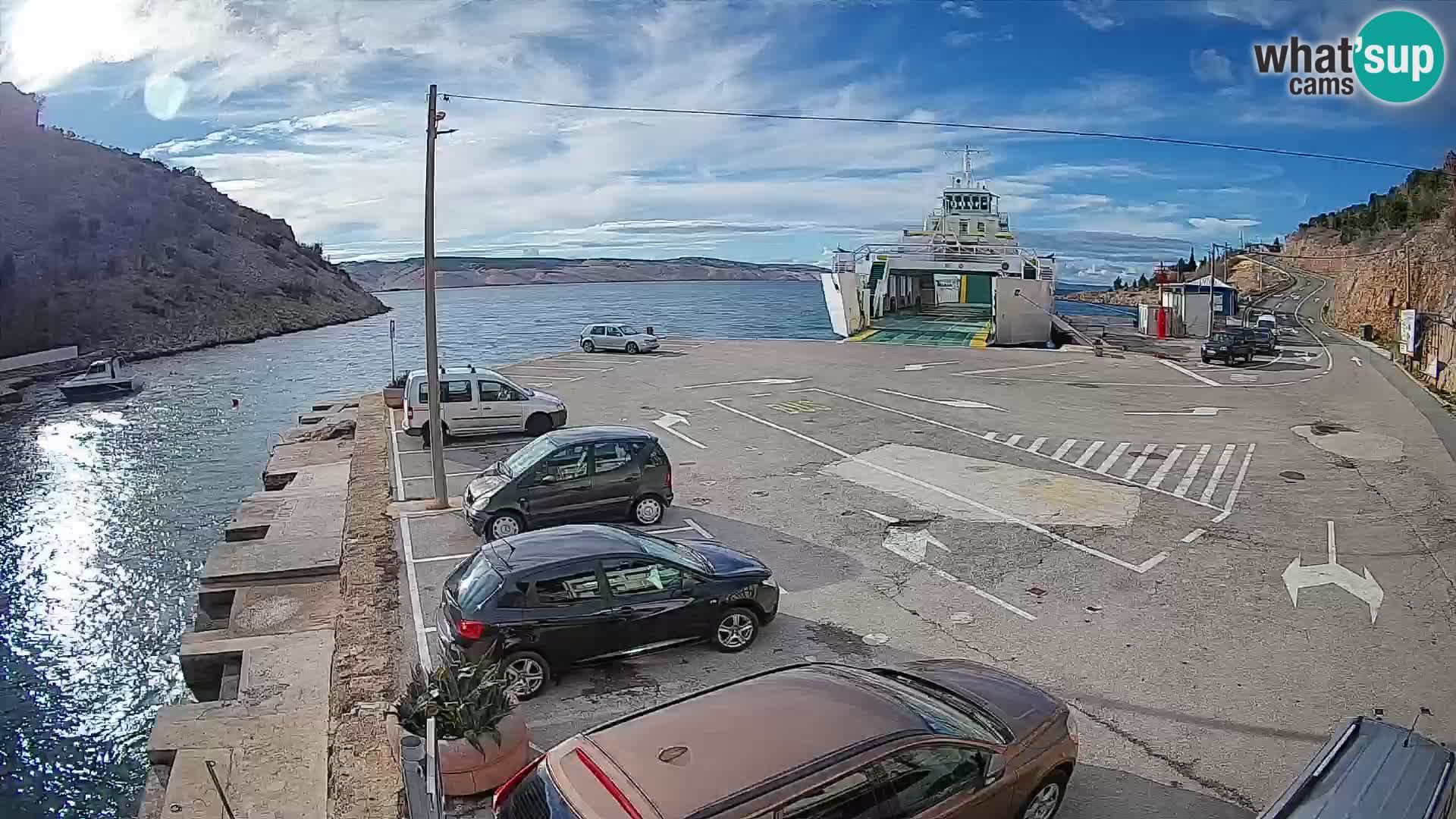 Webcam Fährhafen Prizna – zur Insel Pag