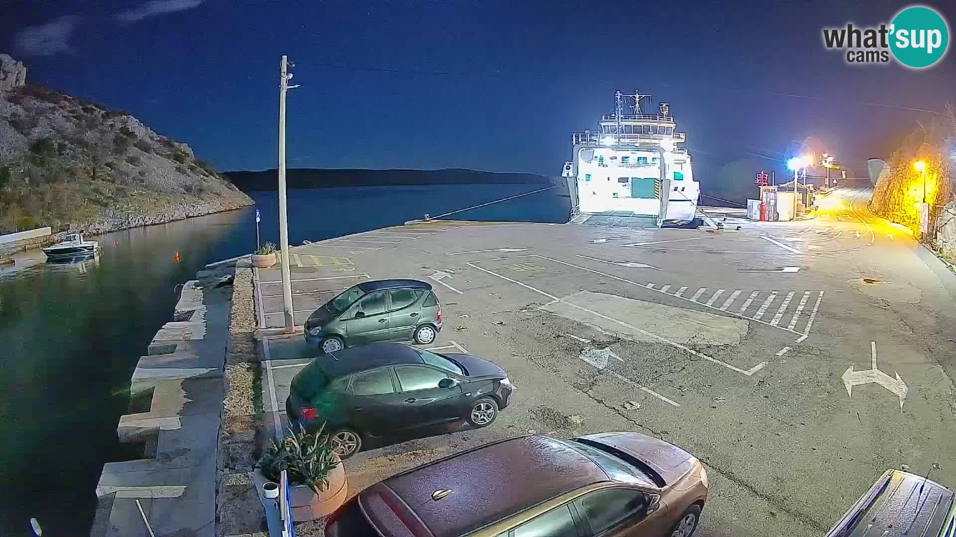 Webcam port de ferry de Prizna – vers l’île de Pag