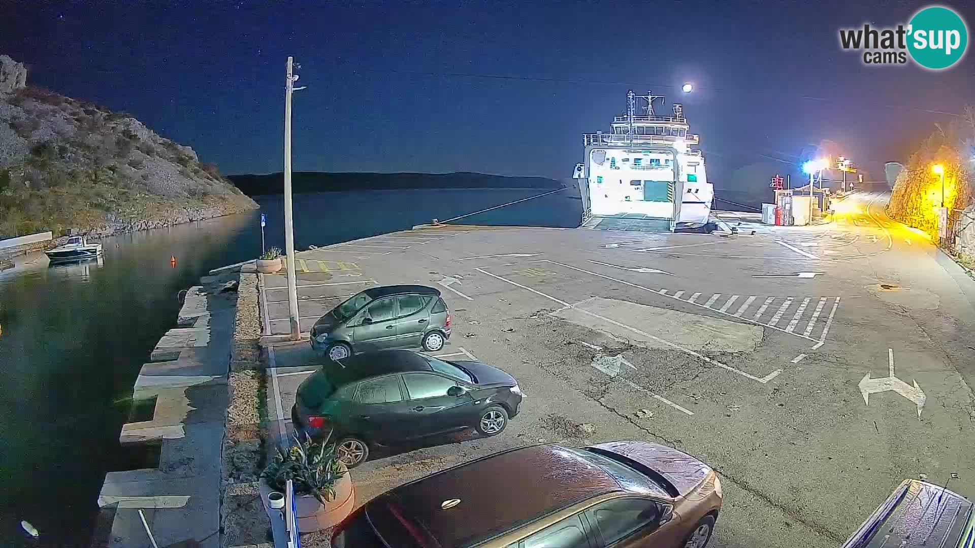 Webcam Fährhafen Prizna – zur Insel Pag