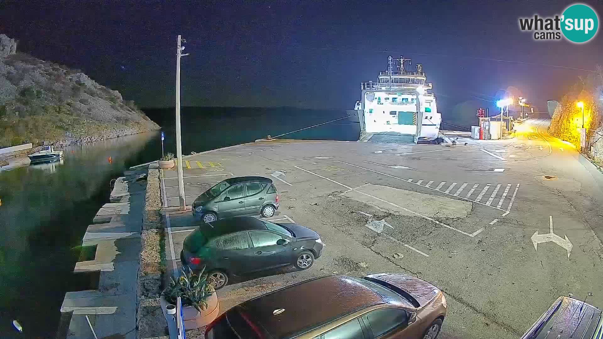 Webcam Fährhafen Prizna – zur Insel Pag