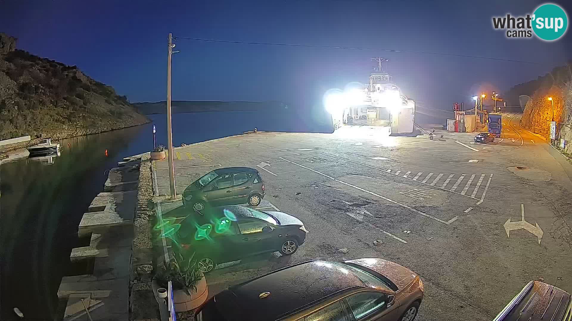 Webcam Prizna ferry port to Pag island
