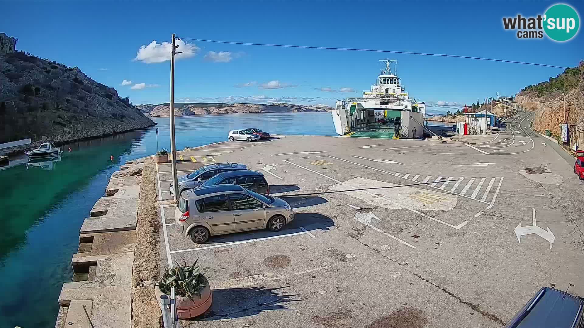 Webcam Fährhafen Prizna – zur Insel Pag