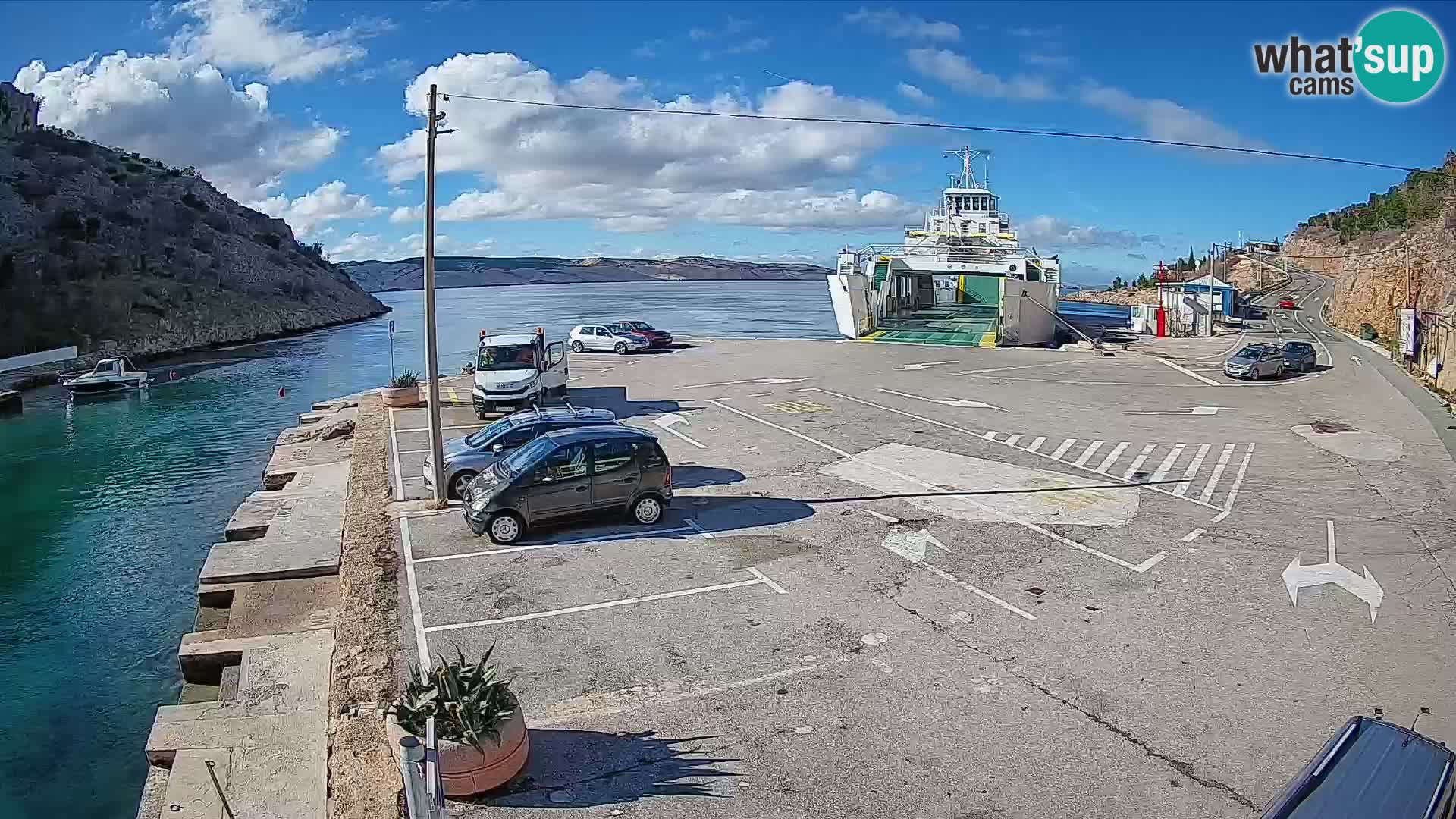 Webcam Fährhafen Prizna – zur Insel Pag