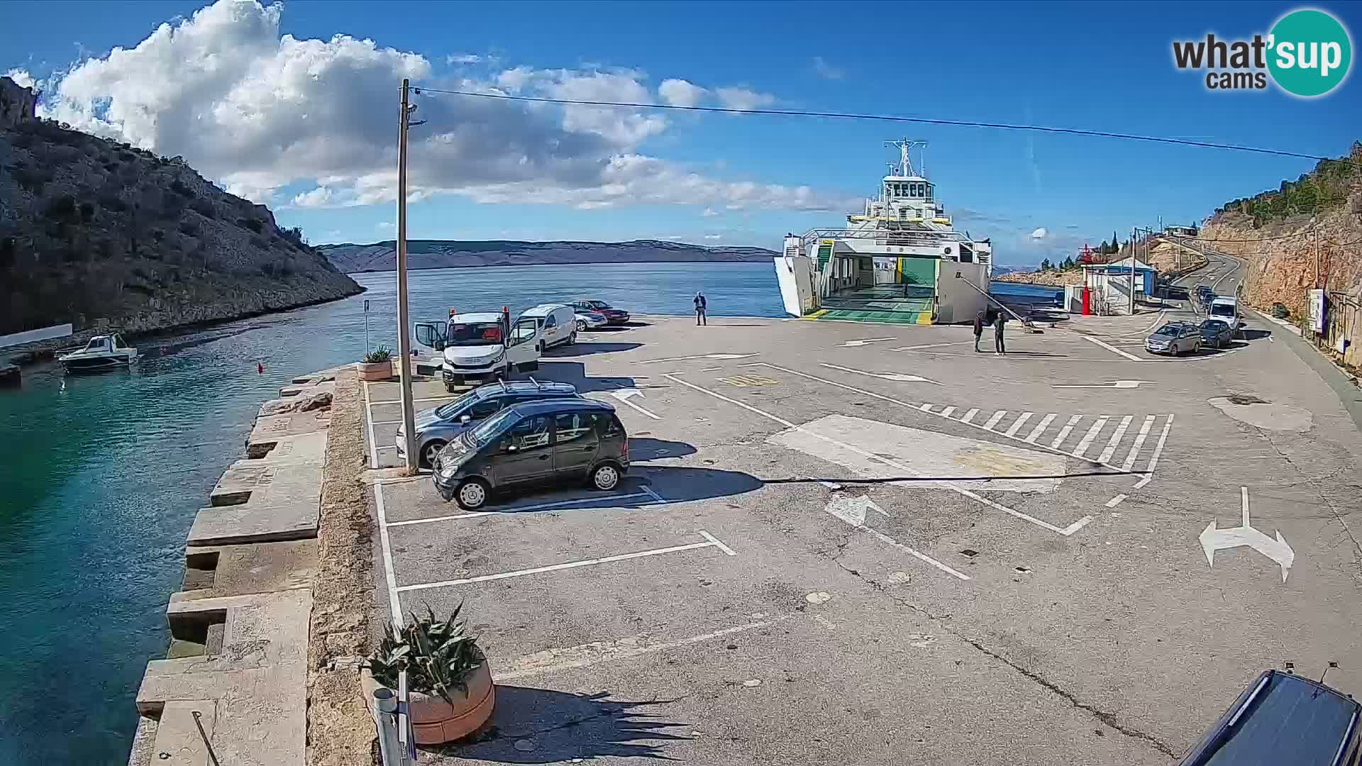 Webcam port de ferry de Prizna – vers l’île de Pag