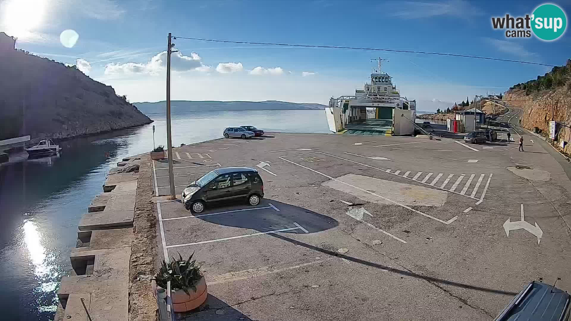 Webcam Fährhafen Prizna – zur Insel Pag