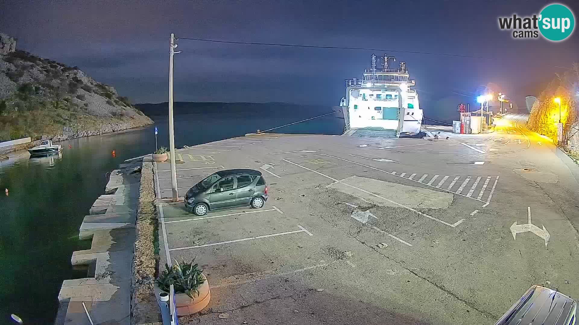 Webcam Prizna ferry port to Pag island