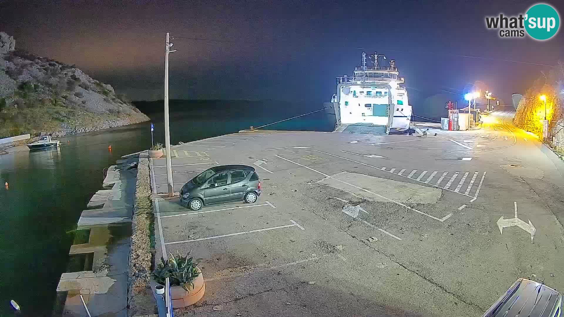 Webcam port de ferry de Prizna – vers l’île de Pag