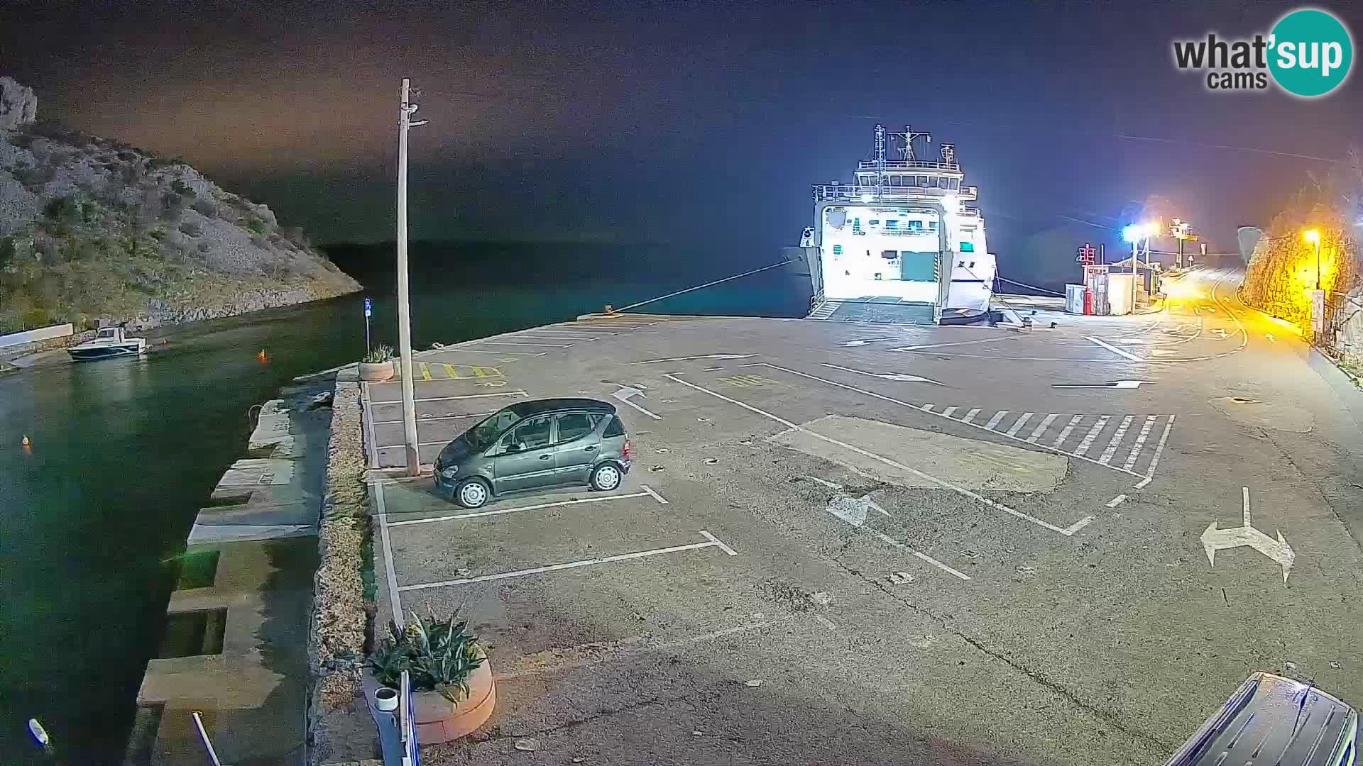 Webcam port de ferry de Prizna – vers l’île de Pag