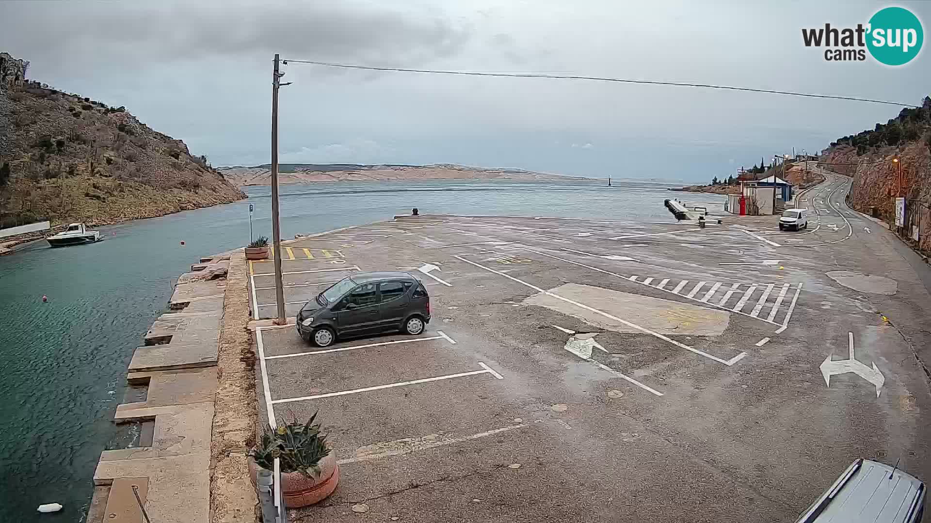 Webcam Fährhafen Prizna – zur Insel Pag