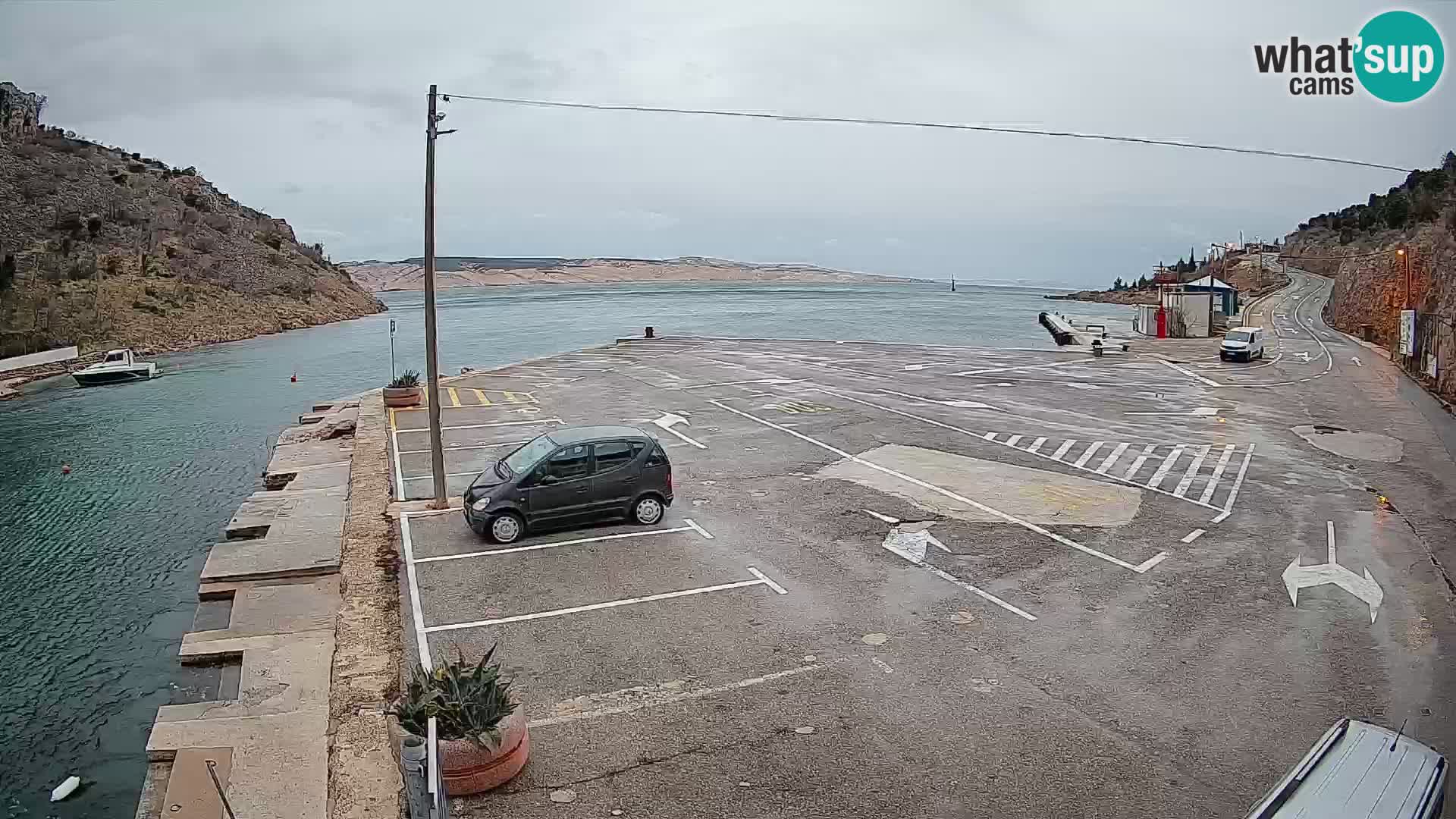 Webcam Fährhafen Prizna – zur Insel Pag