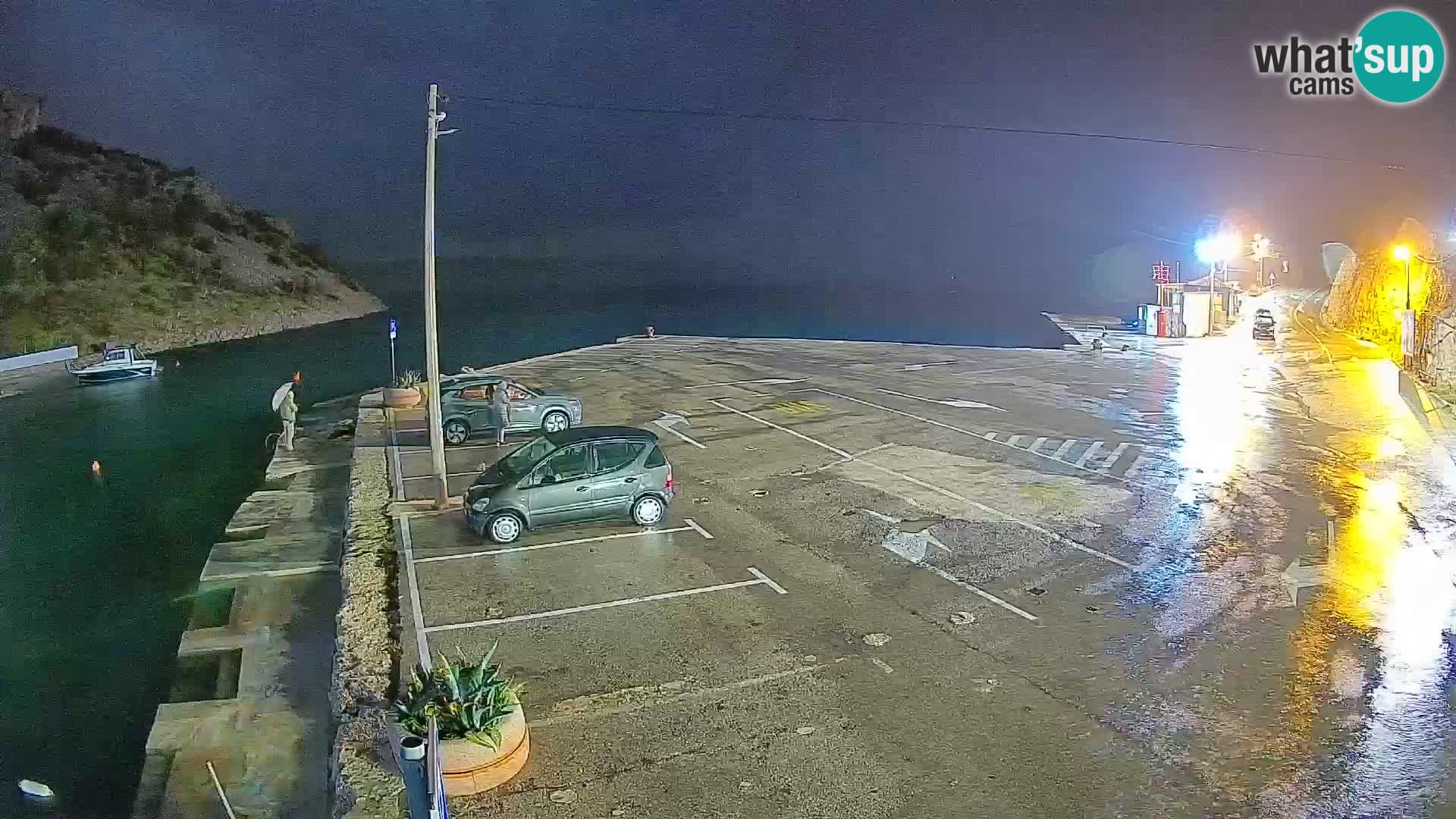 Webcam del puerto de ferris de Prizna – hacia la isla de Pag