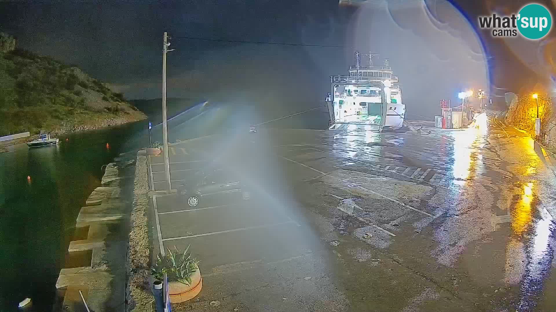 Webcam port de ferry de Prizna – vers l’île de Pag