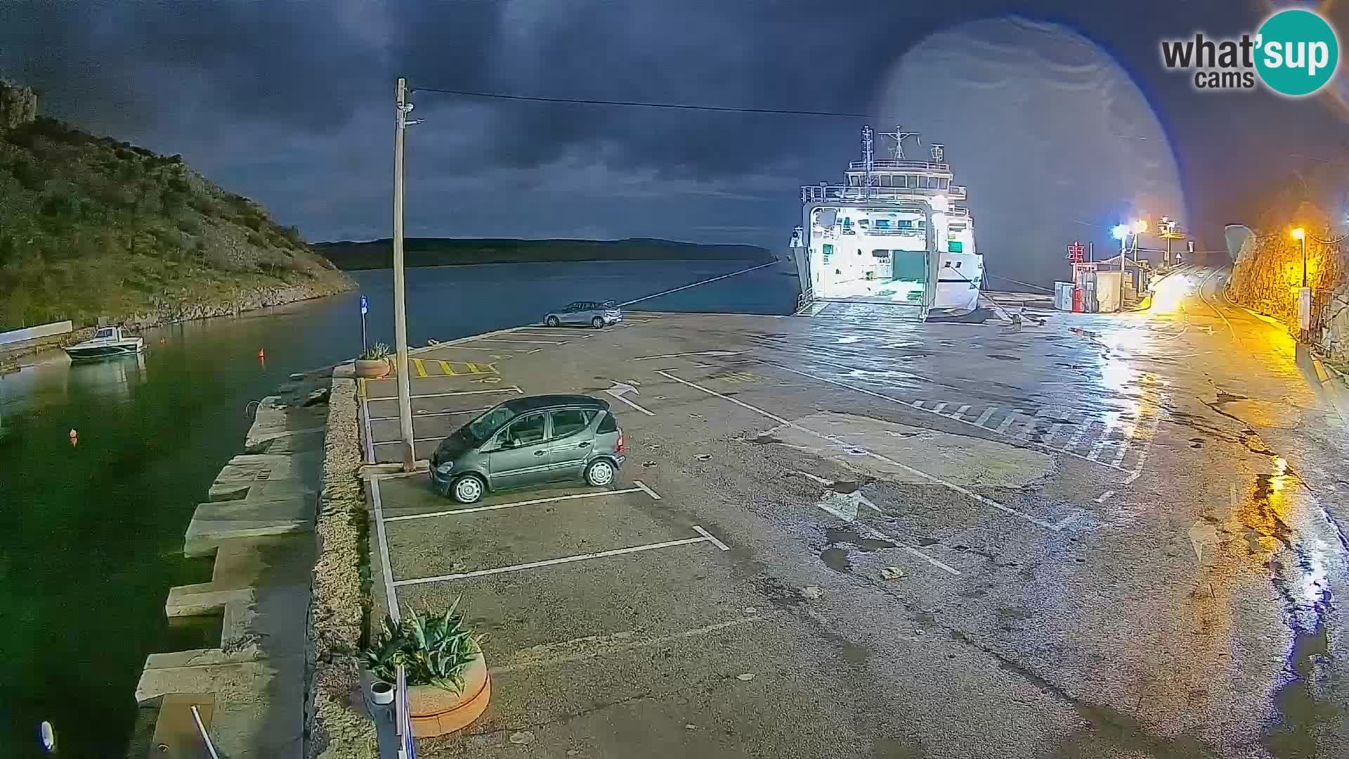Webcam Fährhafen Prizna – zur Insel Pag