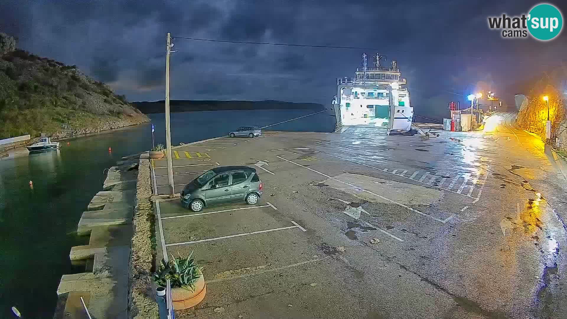 Webcam port de ferry de Prizna – vers l’île de Pag