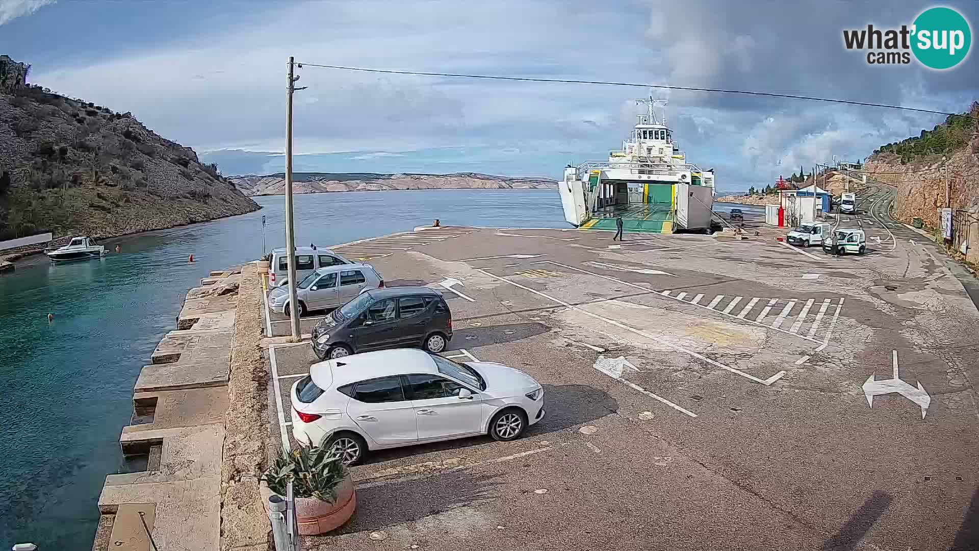 Webcam Prizna ferry port to Pag island
