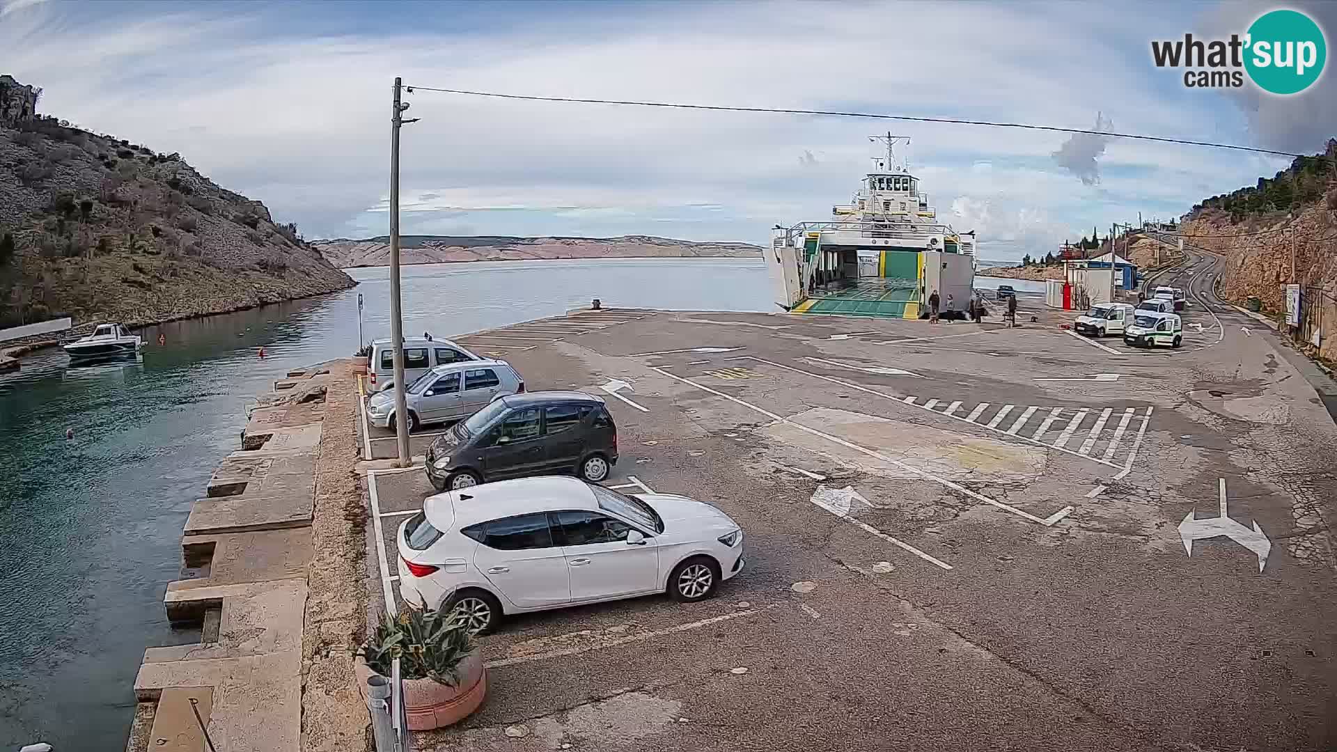 Webcam Fährhafen Prizna – zur Insel Pag