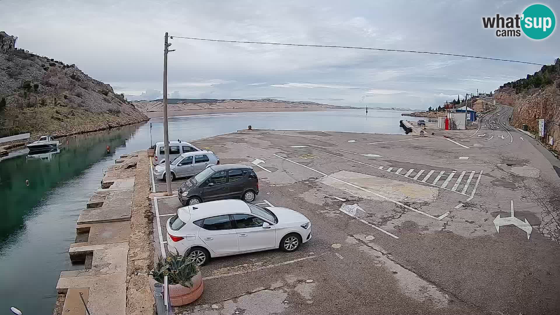 Webcam port de ferry de Prizna – vers l’île de Pag