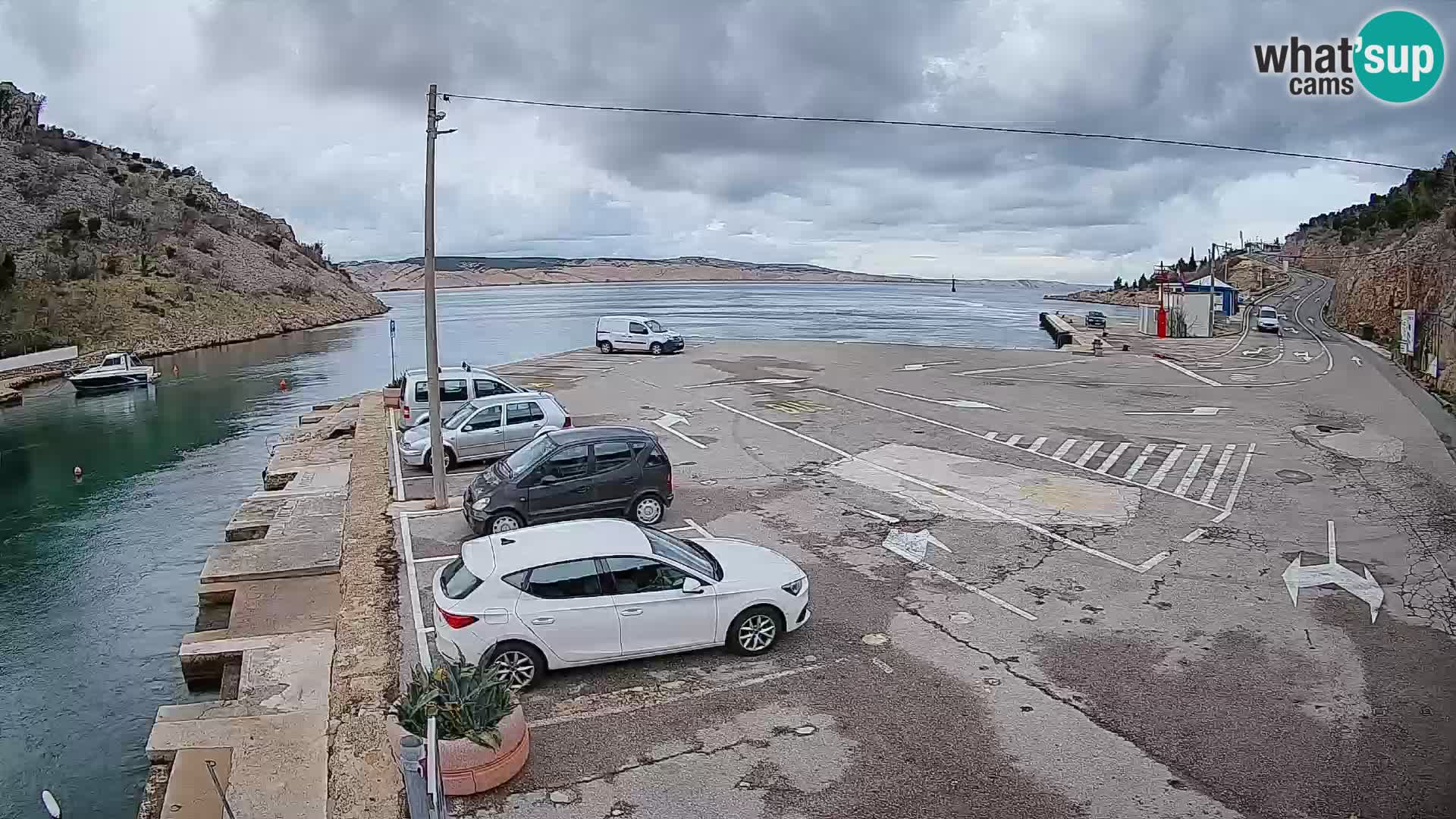 Webcam Fährhafen Prizna – zur Insel Pag