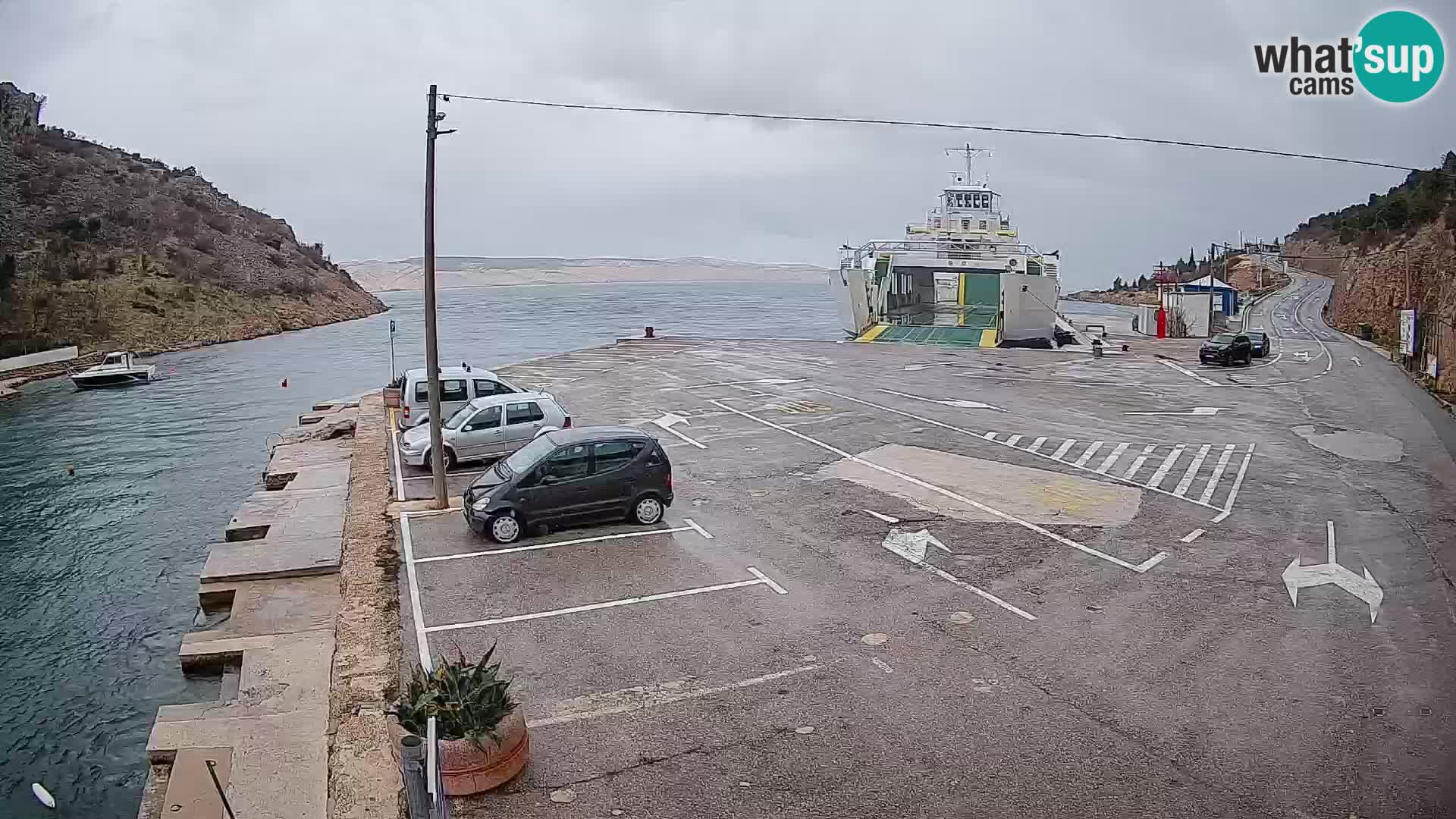Webcam Fährhafen Prizna – zur Insel Pag