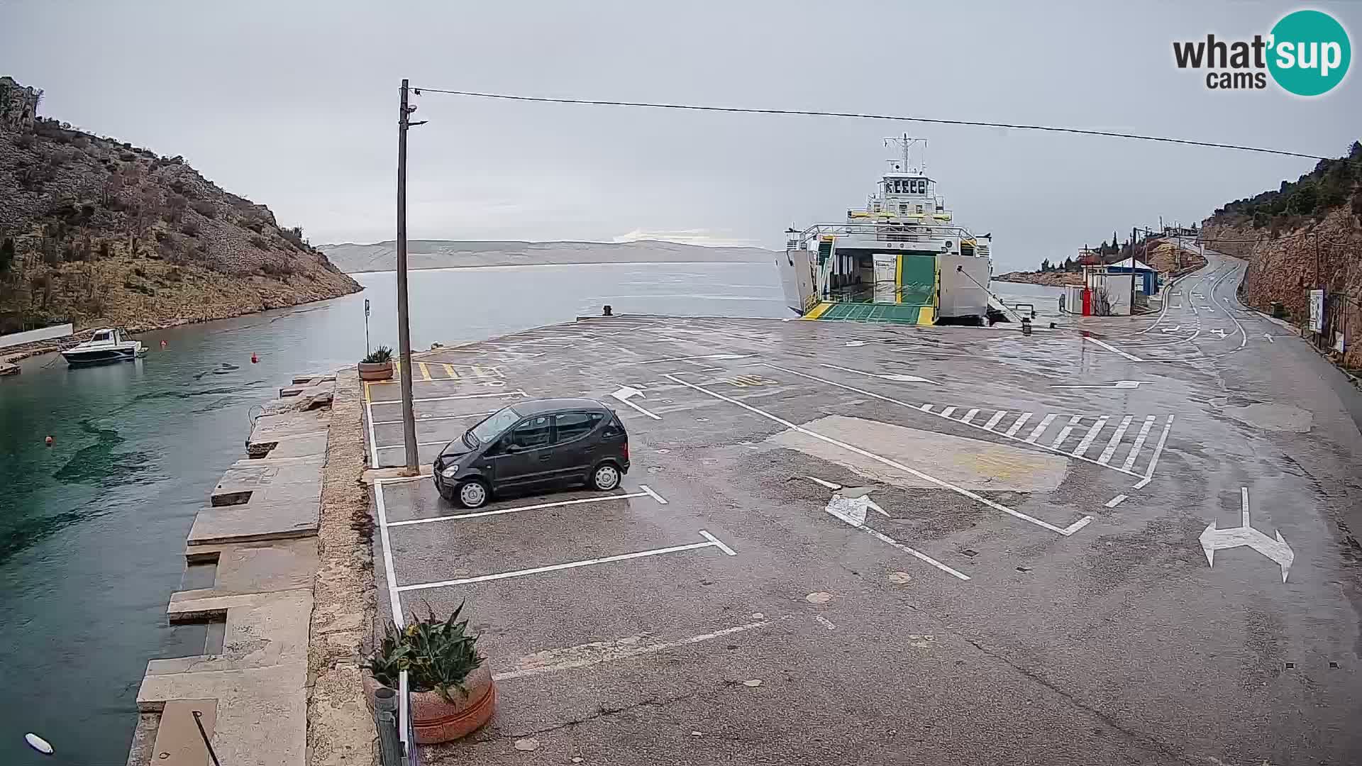 Webcam Fährhafen Prizna – zur Insel Pag
