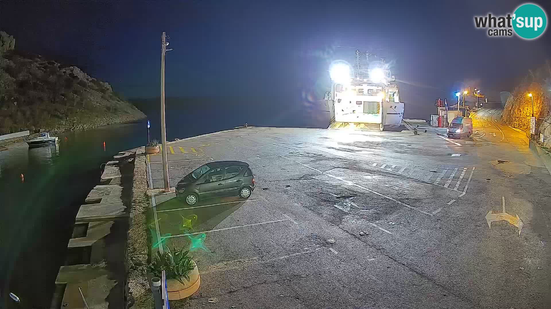 Webcam port de ferry de Prizna – vers l’île de Pag