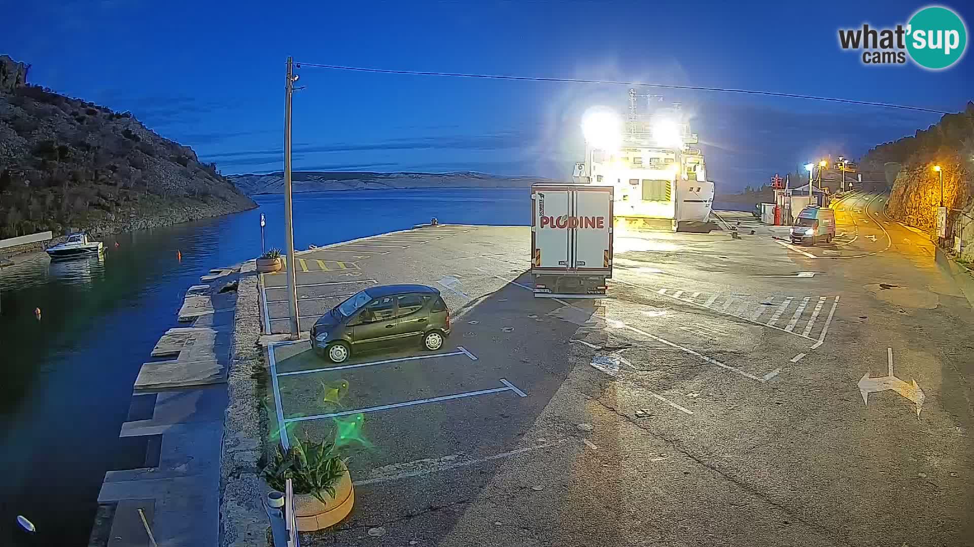 Webcam port de ferry de Prizna – vers l’île de Pag