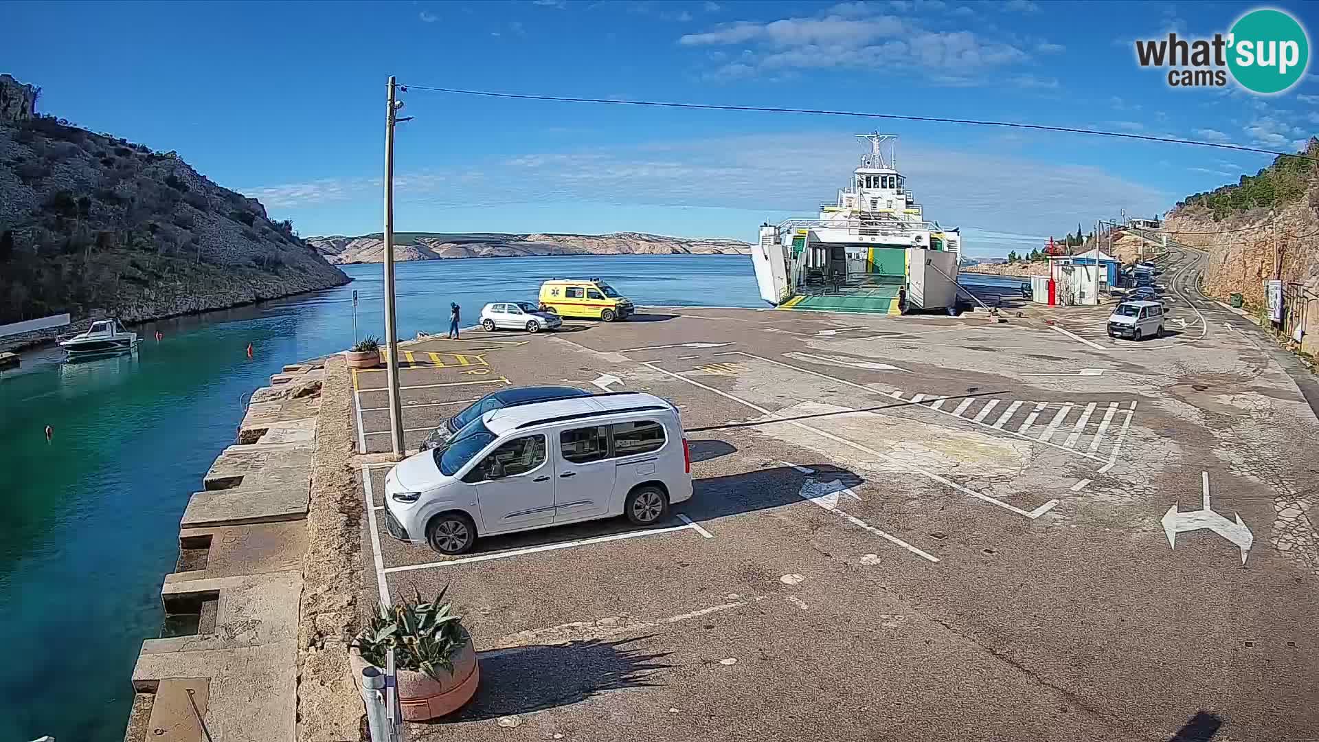 Webcam Fährhafen Prizna – zur Insel Pag