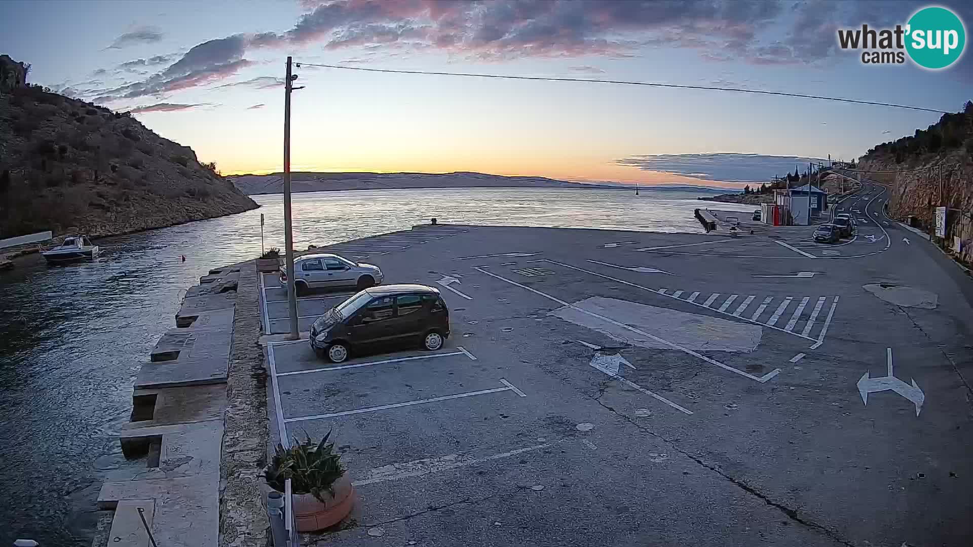 Webcam Fährhafen Prizna – zur Insel Pag