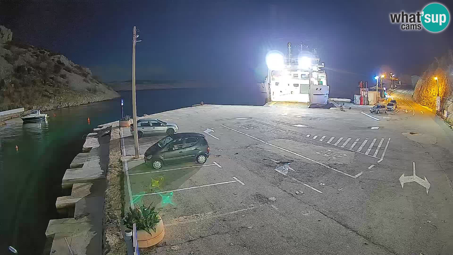 Webcam port de ferry de Prizna – vers l’île de Pag