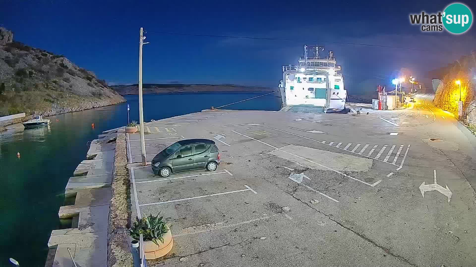 Webcam Fährhafen Prizna – zur Insel Pag