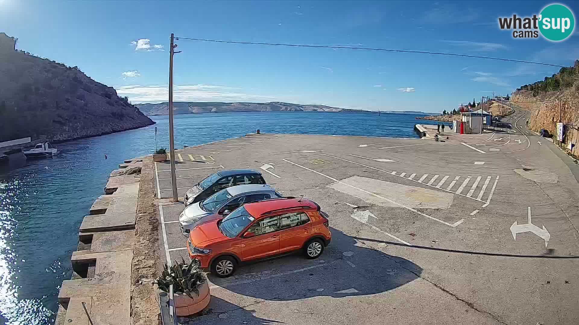 Webcam Prizna ferry port to Pag island