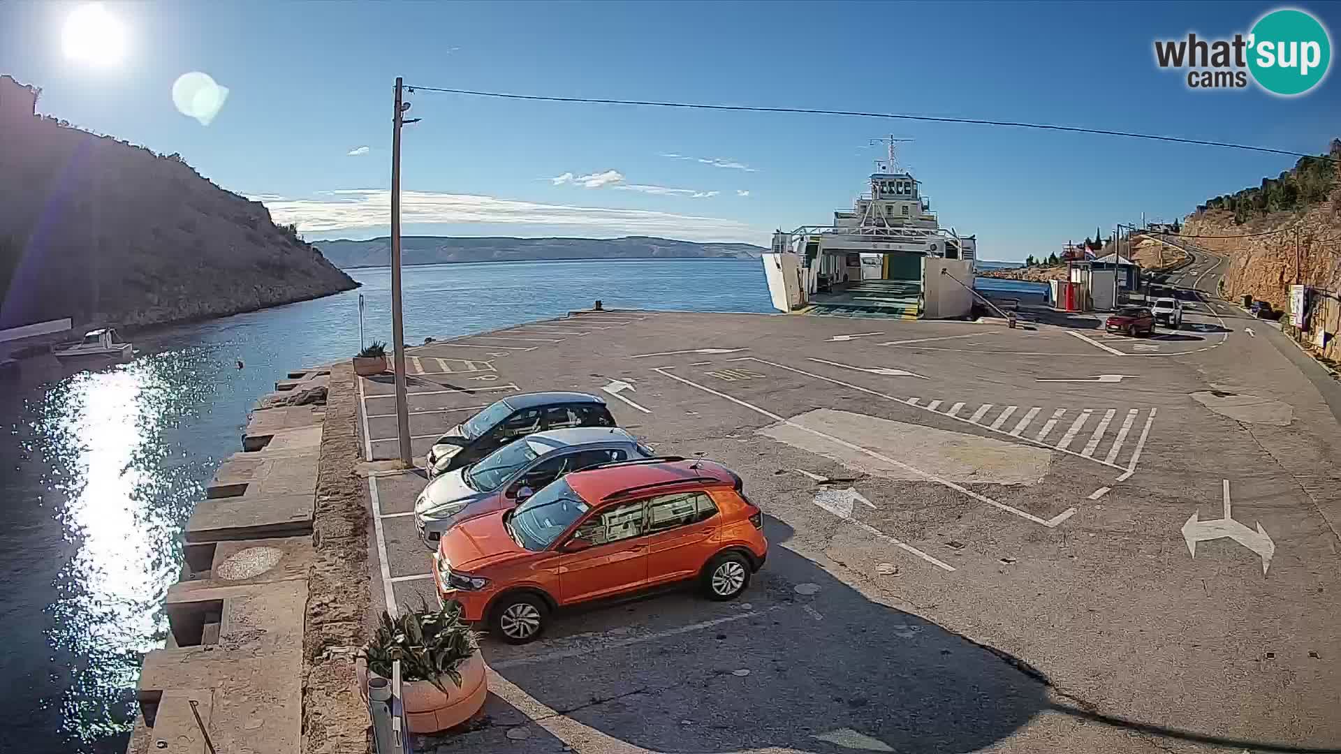 Webcam Fährhafen Prizna – zur Insel Pag