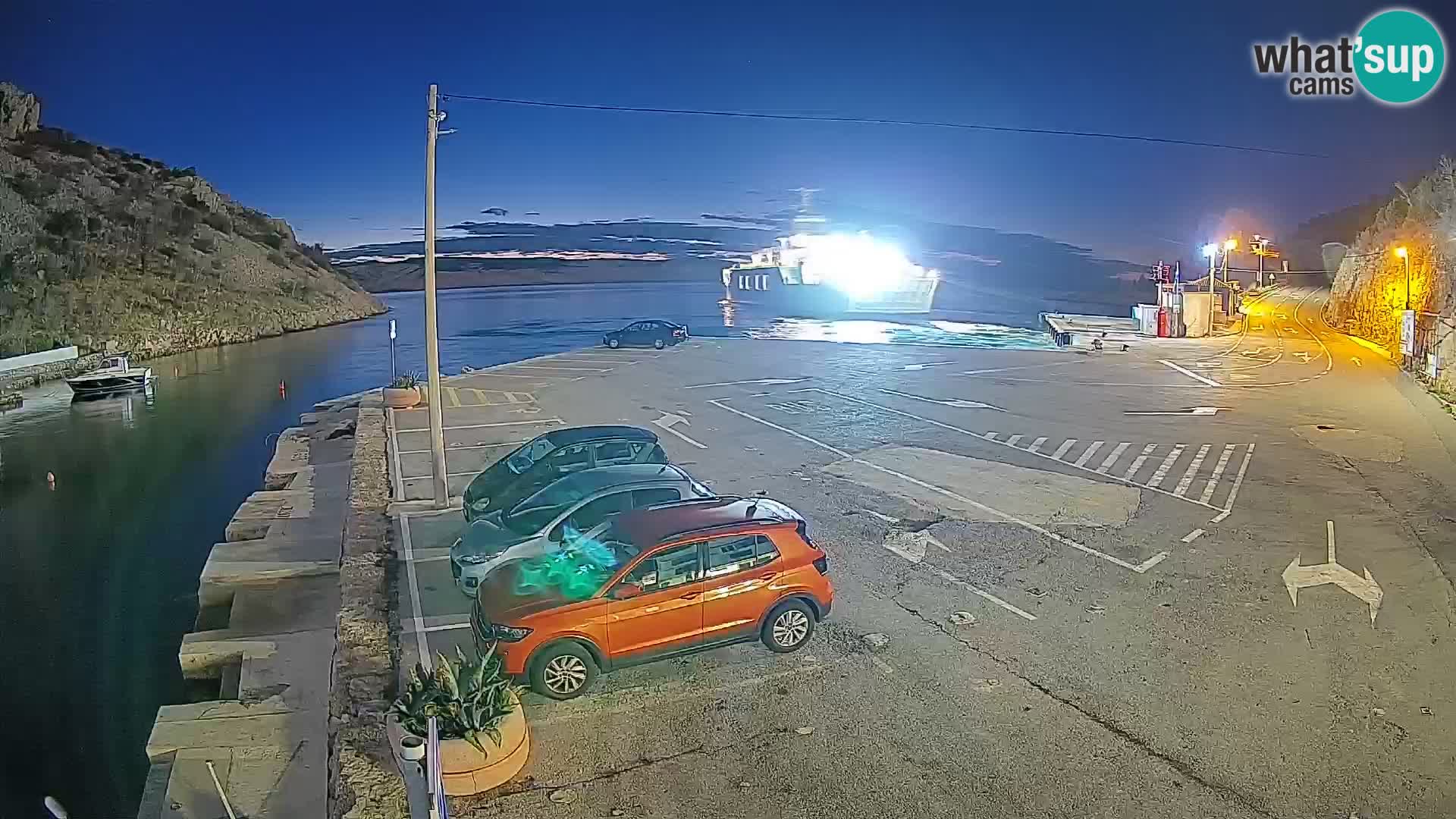 Webcam Fährhafen Prizna – zur Insel Pag