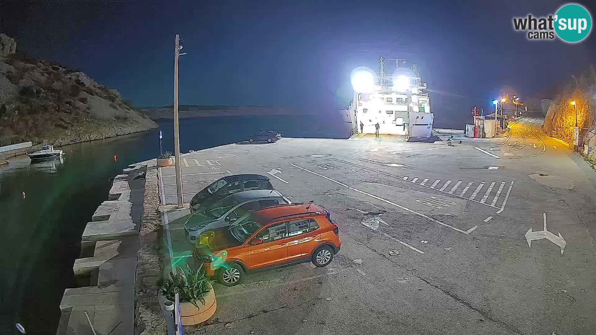 Webcam port de ferry de Prizna – vers l’île de Pag