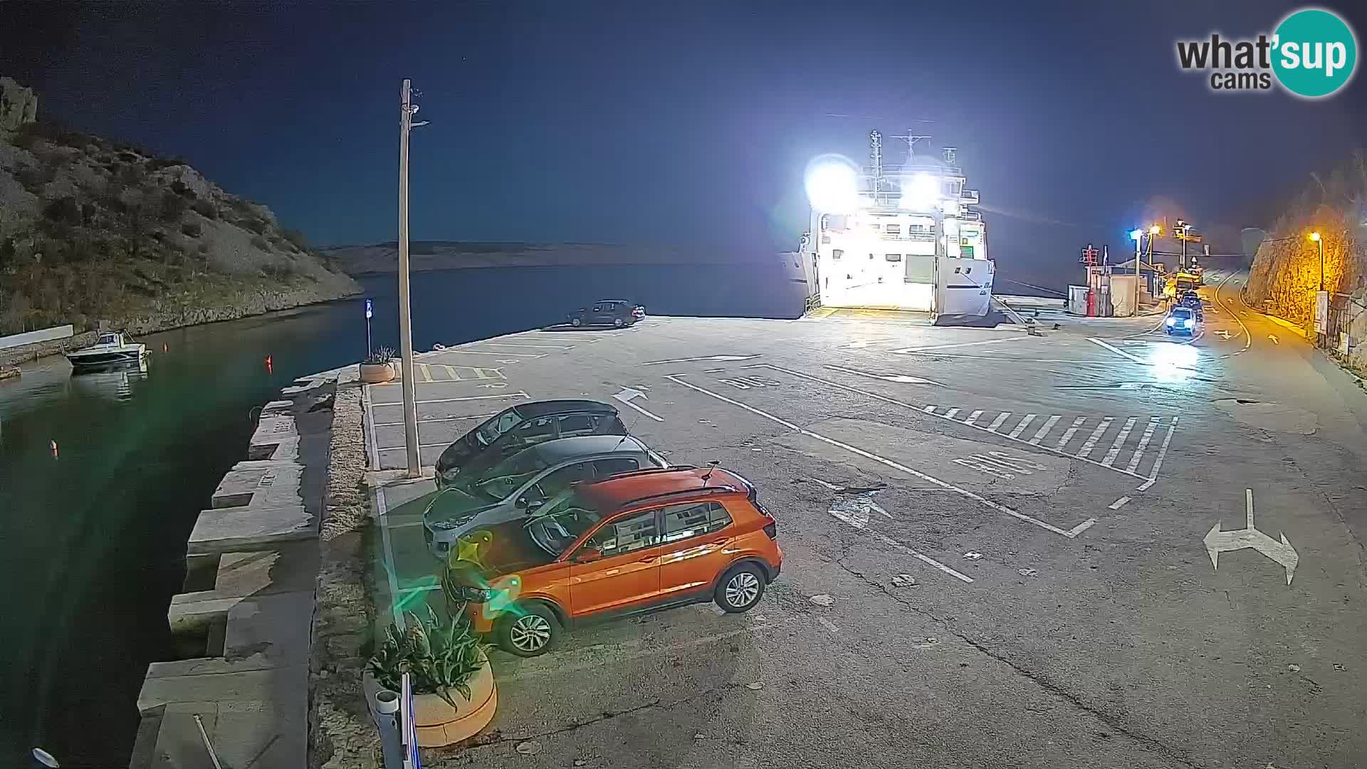 Webcam port de ferry de Prizna – vers l’île de Pag
