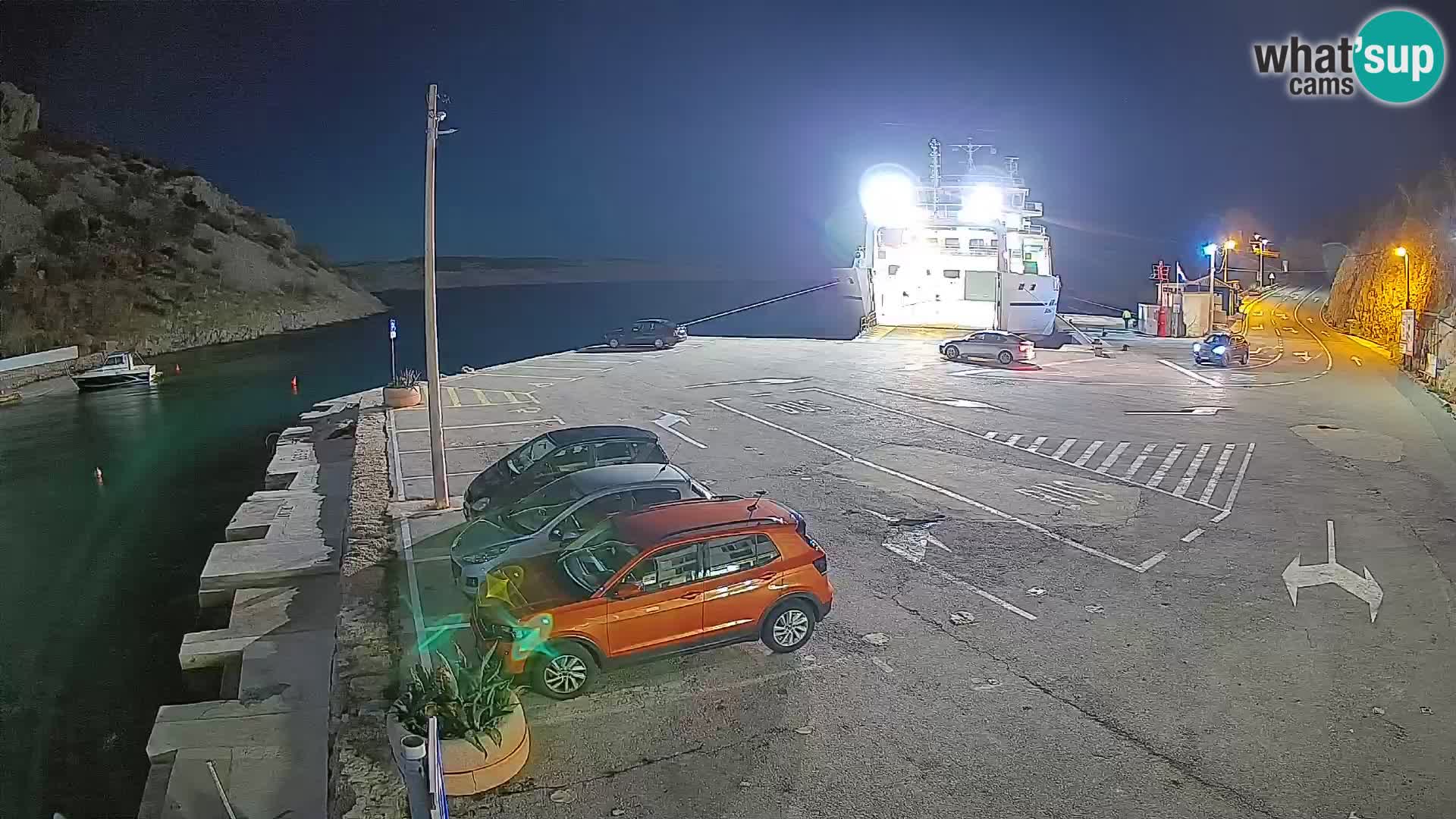 Webcam port de ferry de Prizna – vers l’île de Pag