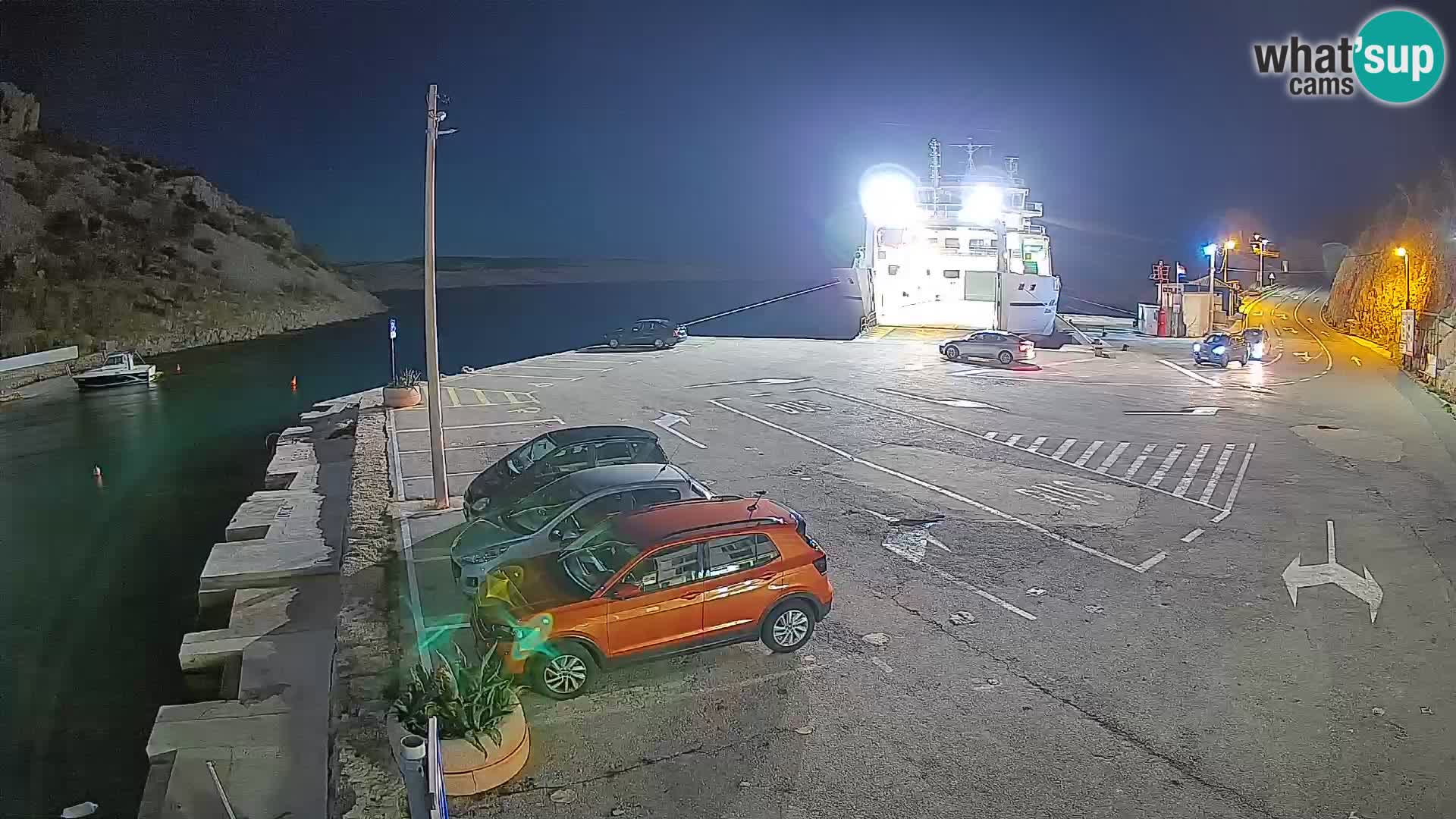 Webcam port de ferry de Prizna – vers l’île de Pag