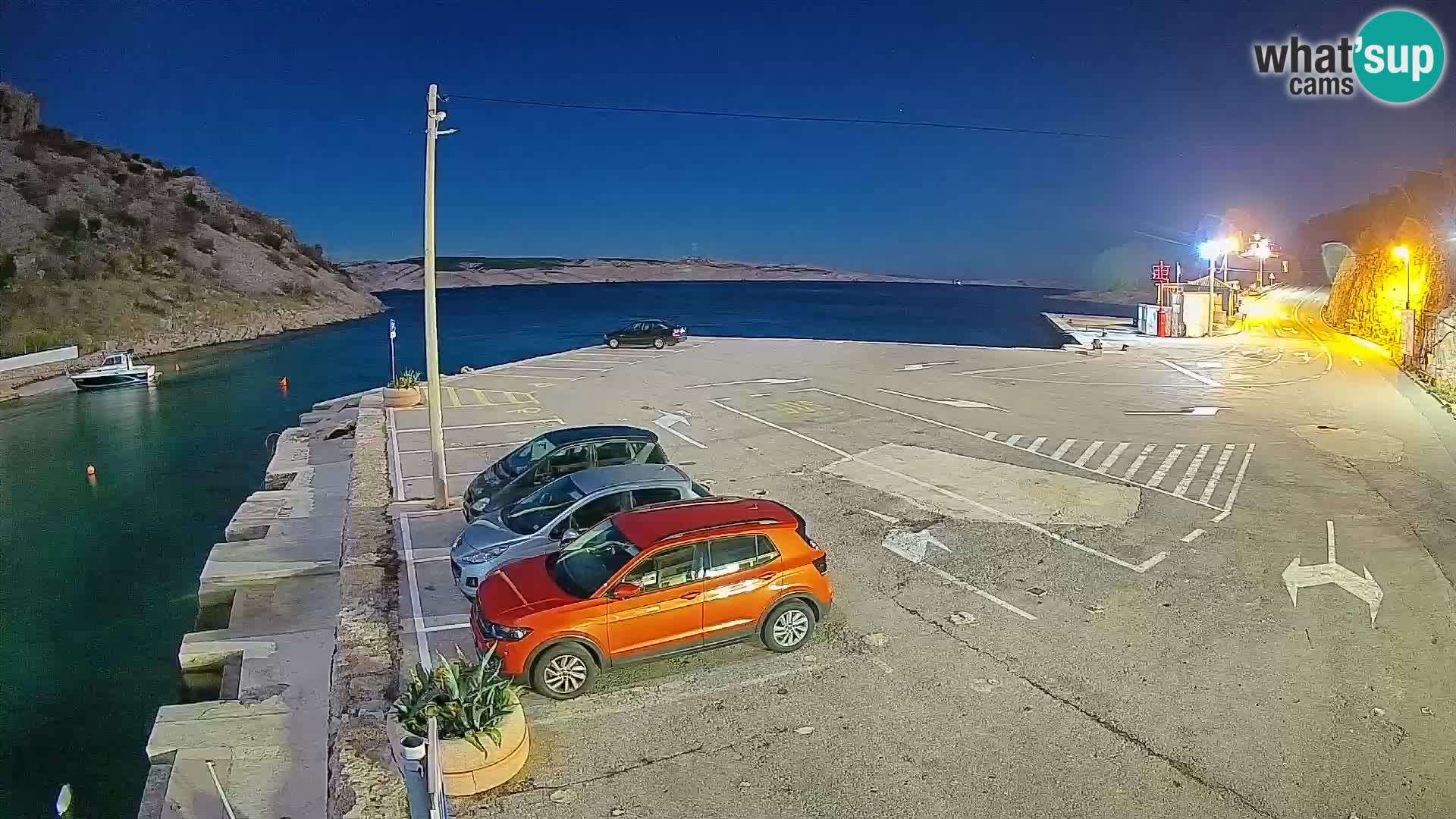 Webcam Prizna ferry port to Pag island