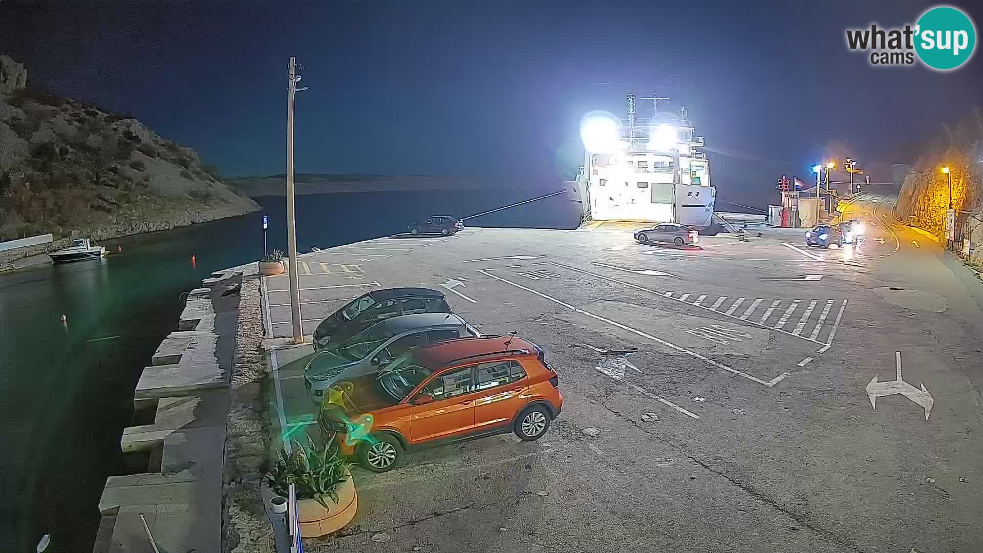 Webcam port de ferry de Prizna – vers l’île de Pag