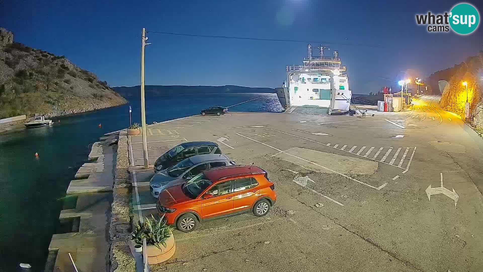 Webcam Fährhafen Prizna – zur Insel Pag