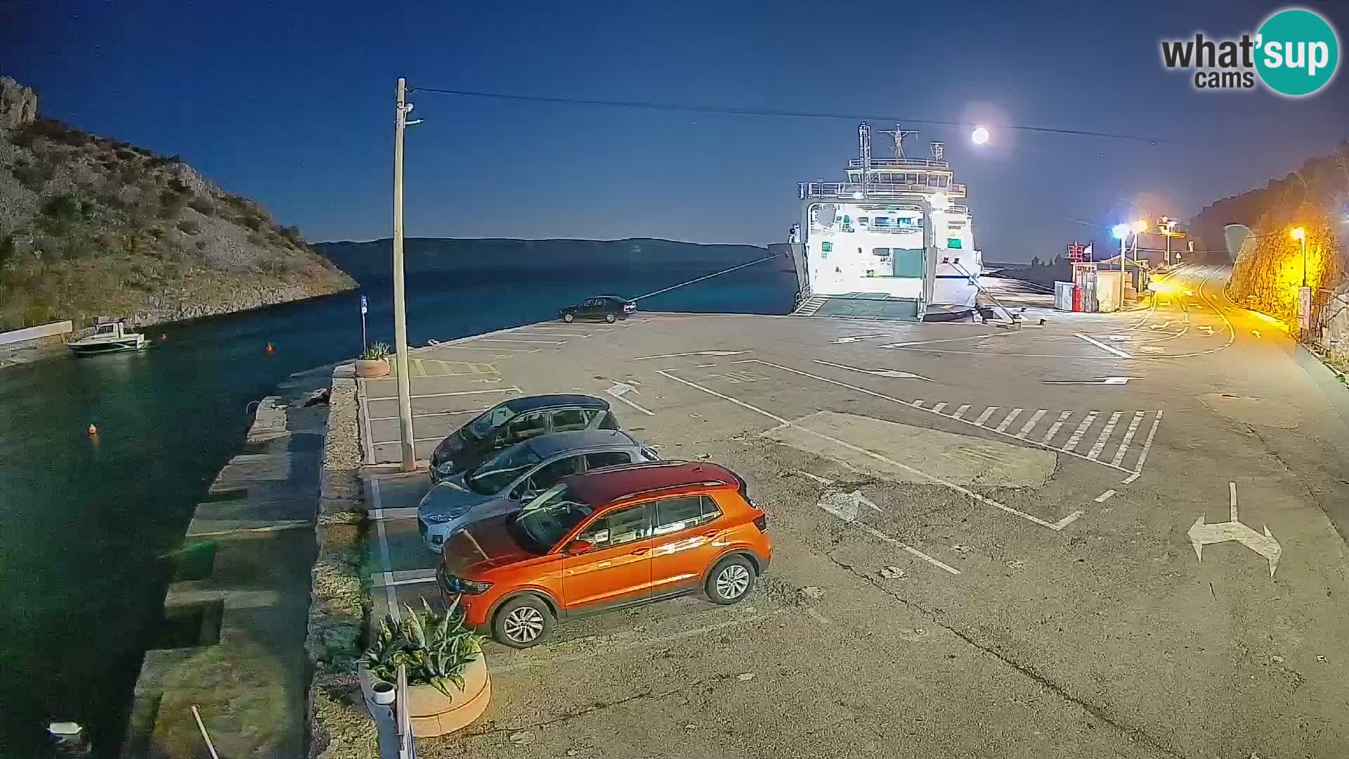 Webcam port de ferry de Prizna – vers l’île de Pag