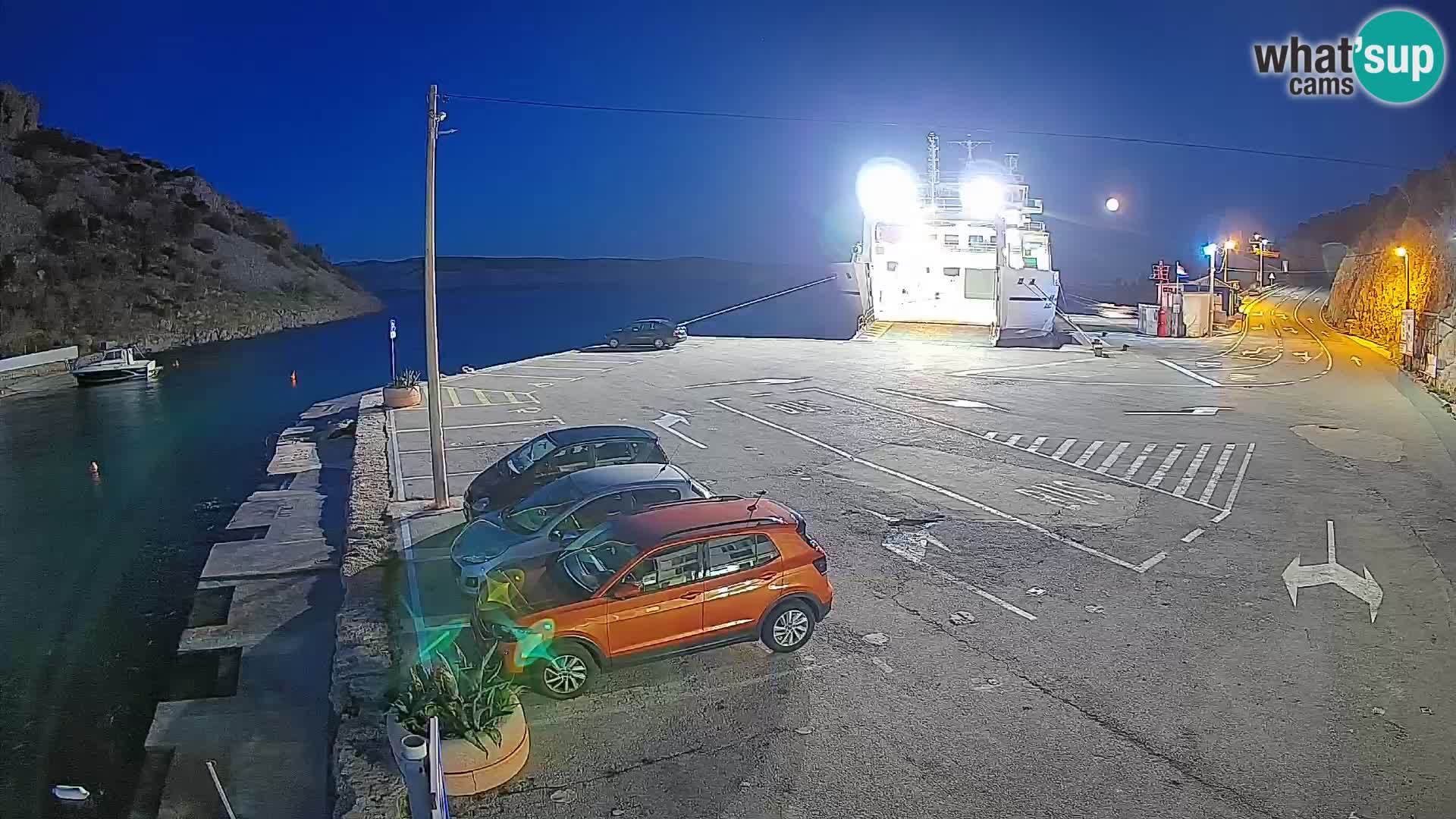 Webcam Fährhafen Prizna – zur Insel Pag