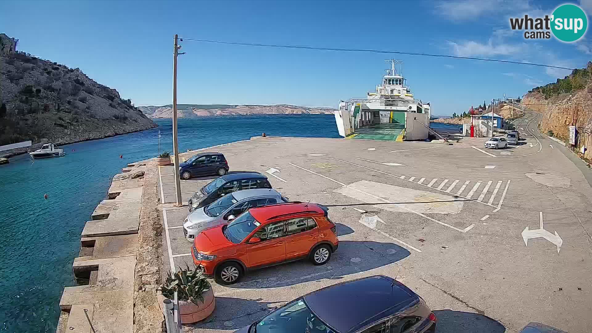 Webcam Prizna ferry port to Pag island