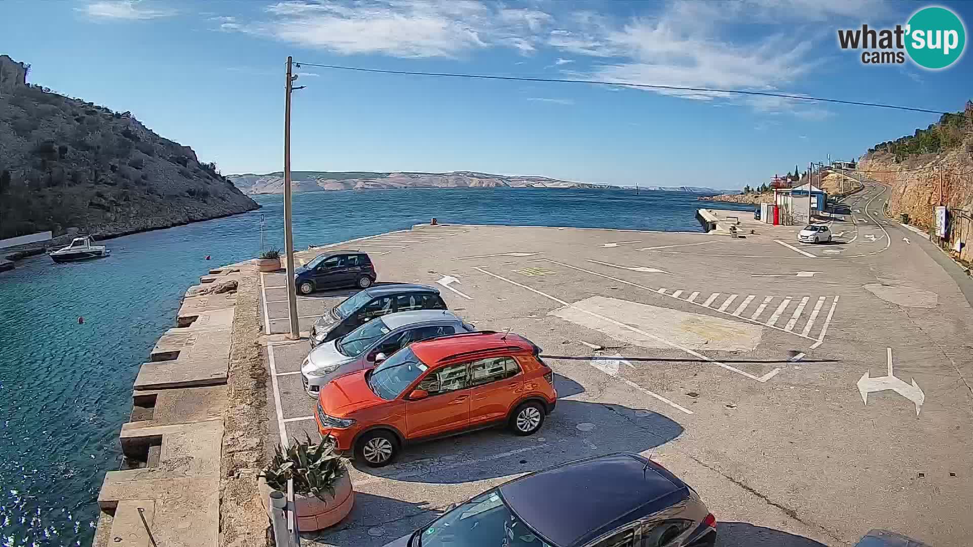 Webcam port de ferry de Prizna – vers l’île de Pag