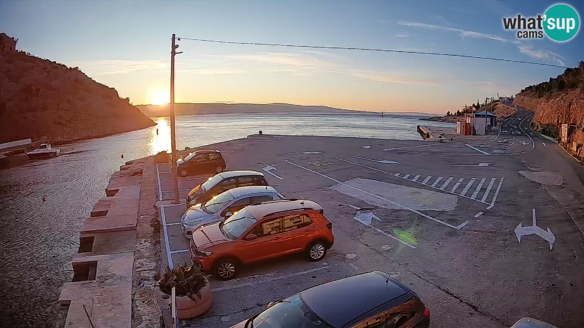 Webcam port de ferry de Prizna – vers l’île de Pag