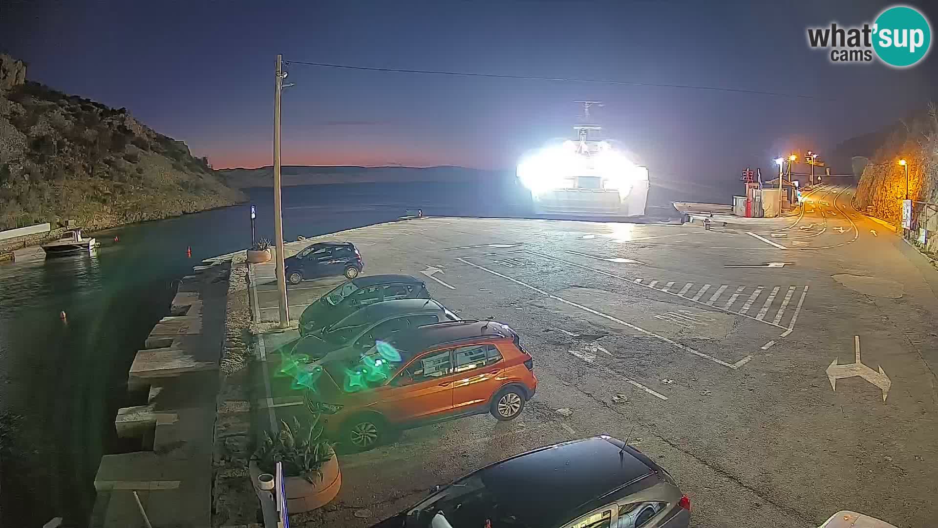 Webcam Prizna ferry port to Pag island