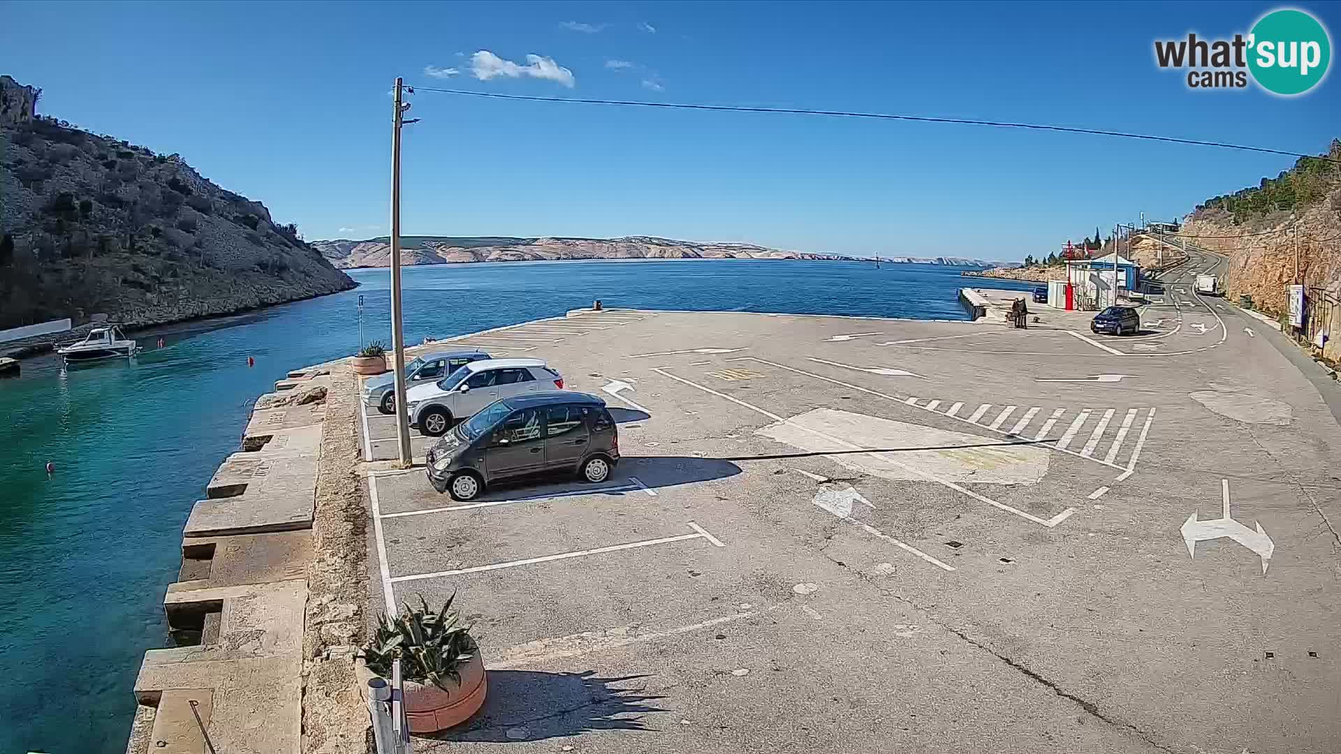 Webcam Prizna ferry port to Pag island